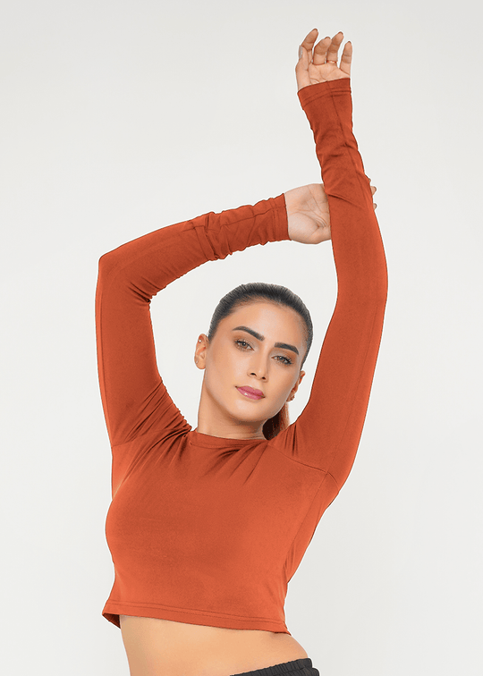 Apex Aero Crop Top - Intense Rust