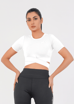 Cropped Wrap Tee - White