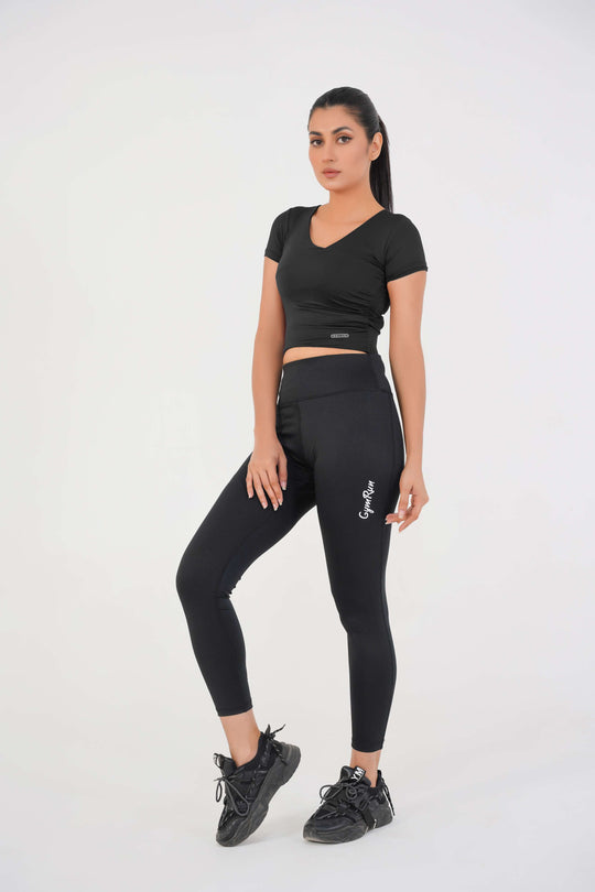 V Neck Cropped T-Shirt