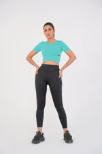 Cropped Wrap Tee - Sky Blue