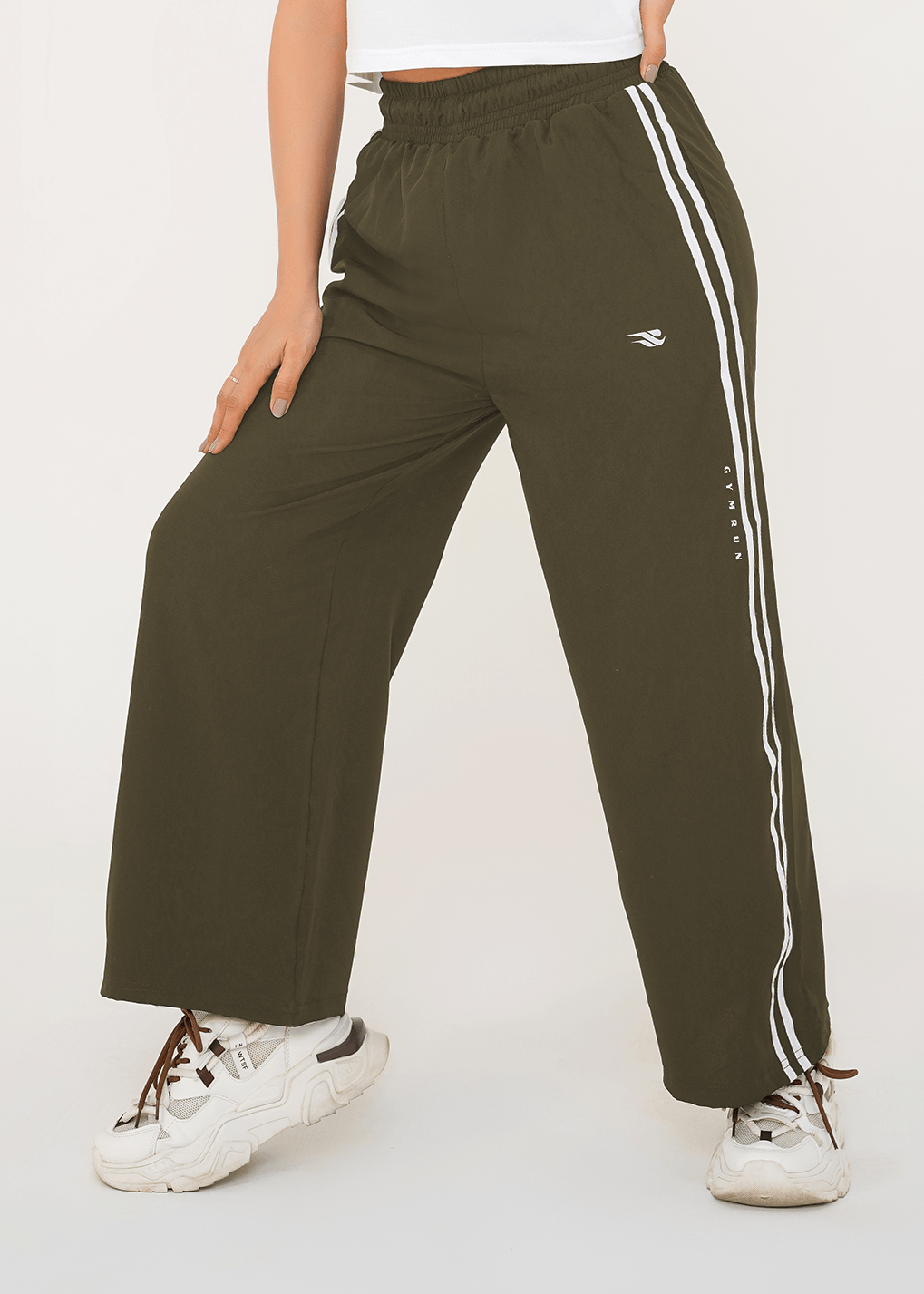 Women Velocity Stripe Trouser - Olive