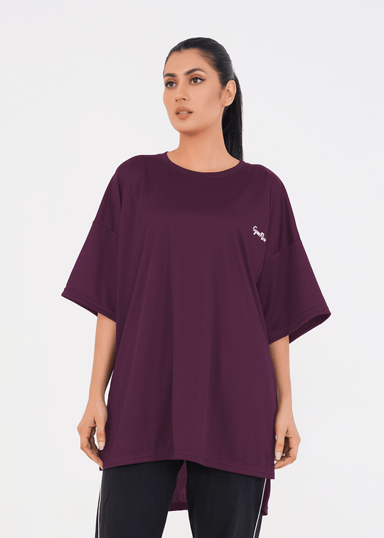 Oversized Modest T-shirt - Deep Plum