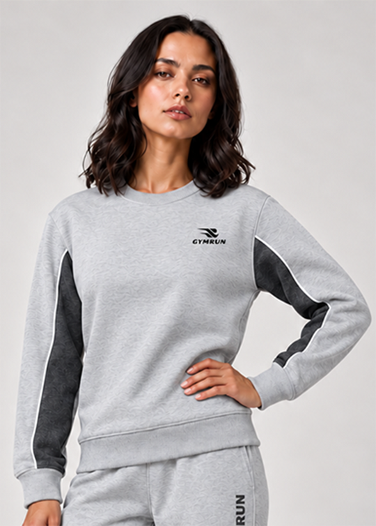 Stride Edge Sweatshirt - Heather Grey/Charcoal Gymrun
