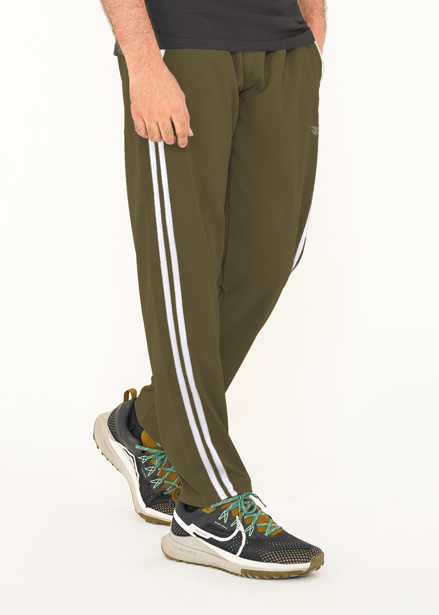 Men Velocity Stripe Trouser - Olive/White