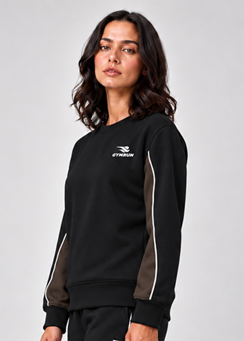 Stride Edge Sweatshirt - Black/Olive Gymrun