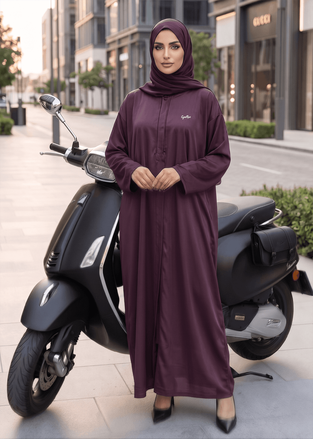 Grace Ride Abaya - Deep Plum