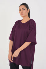 Oversized Modest T-shirt - Deep Plum