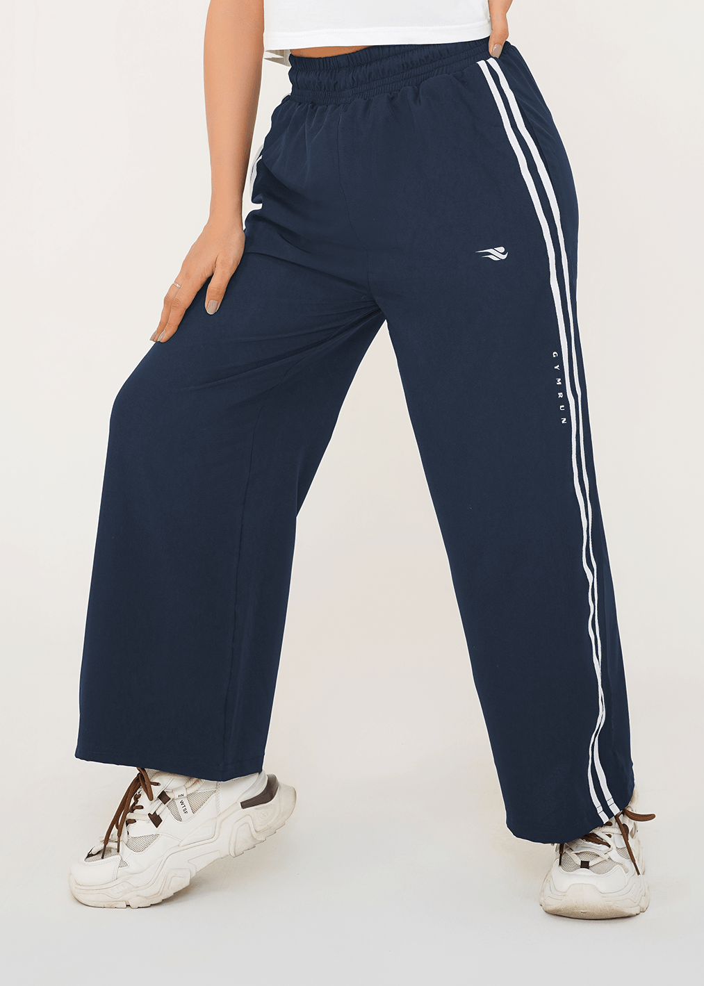 Women Velocity Stripe Trouser - Navy