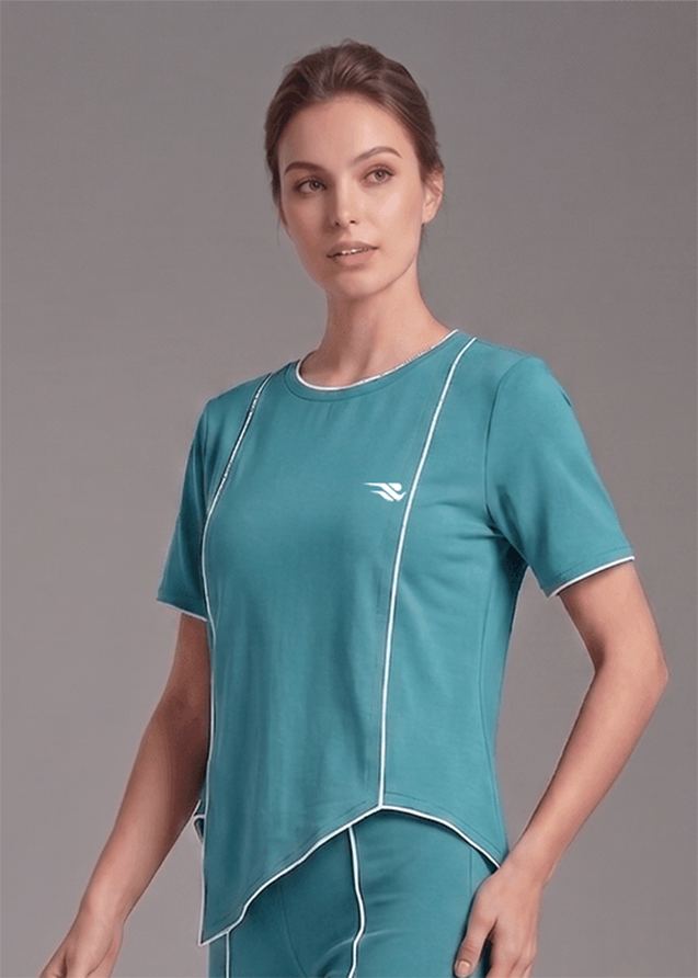Motion Line T-Shirt - Dusky Fern