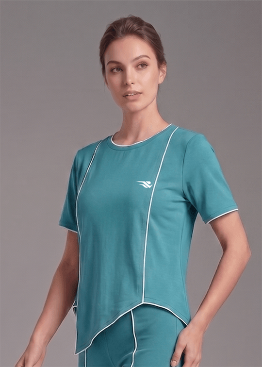 Motion Line T-Shirt - Dusky Fern