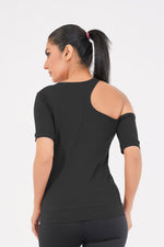 Ridge Open Shoulder Tee - Black