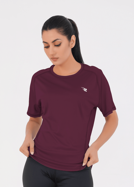 Women's Basic Performance T-Shirt - Deep Plum