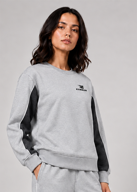Stride Edge Sweatshirt - Heather Grey/Charcoal Gymrun