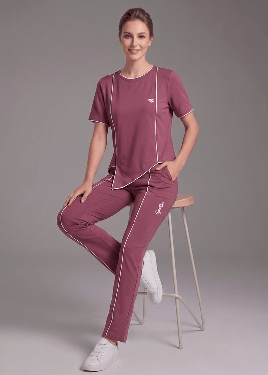 Motion Line Tracksuit - Deep Plum