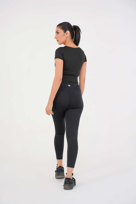 V Neck Cropped T-Shirt