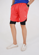 Elite Grid Dual Short - Red