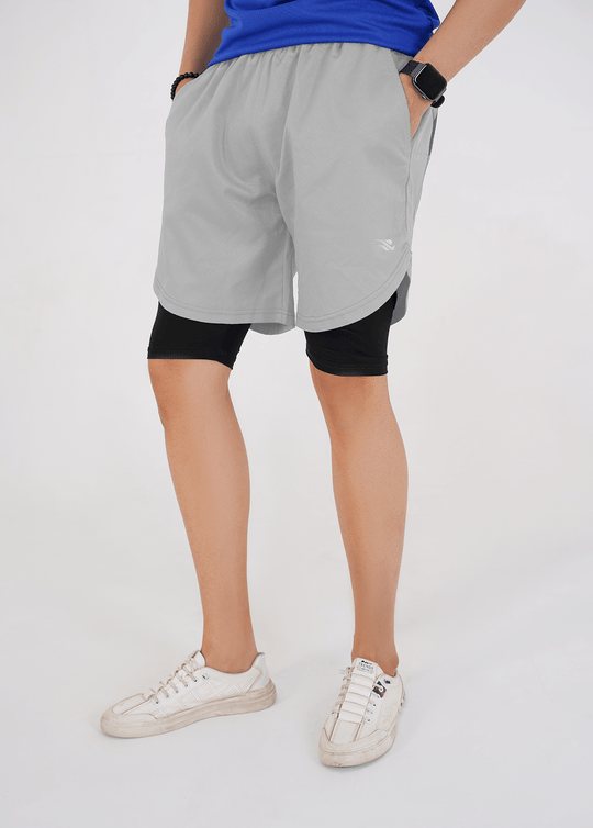 Elite Grid Dual Short - Grey