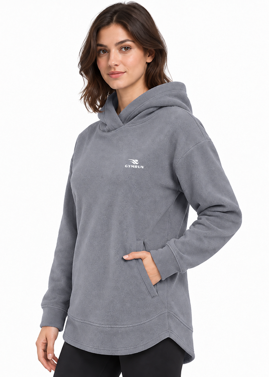 Cozy Curve Hoodie - Grey Gymrun