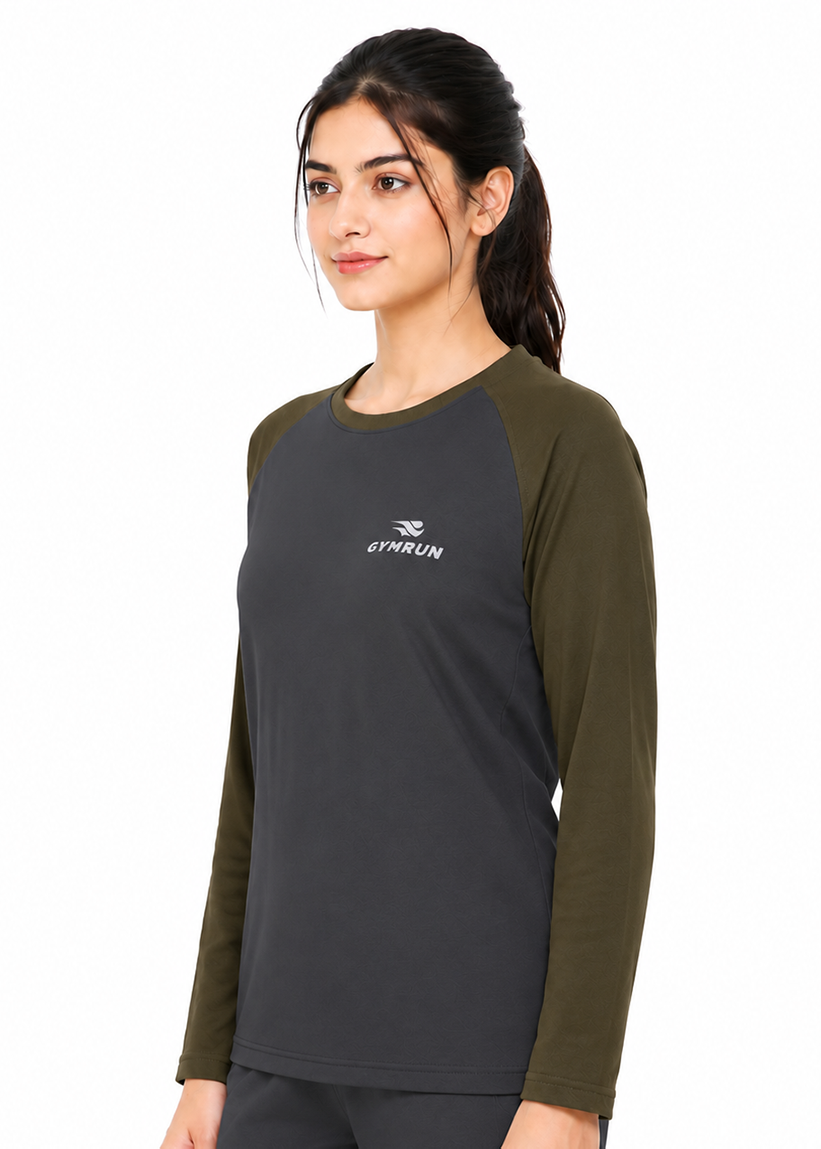 Rhythm Crew Sweat shirt - Charcoal/Olive Gymrun