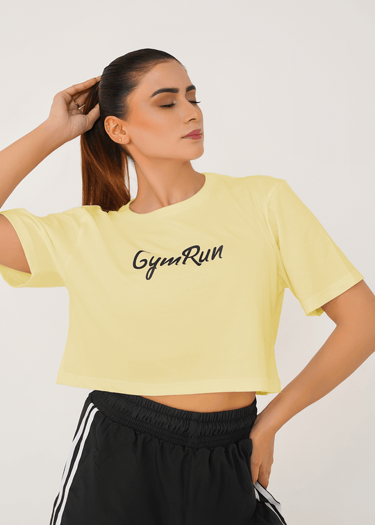 Pursuit Boxy Crop - Lemon