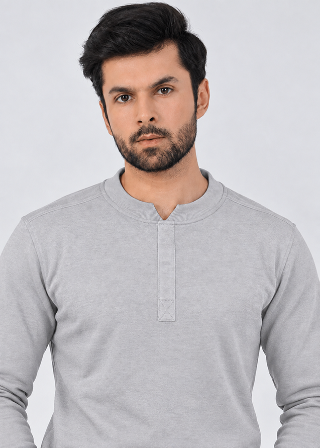 Notch Neck - Heather Grey Gymrun