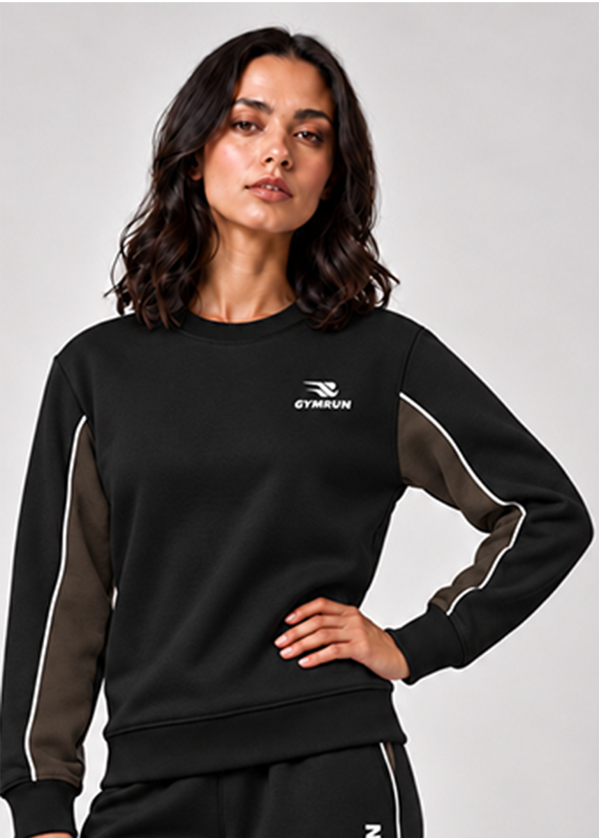 Stride Edge Sweatshirt - Black/Olive Gymrun