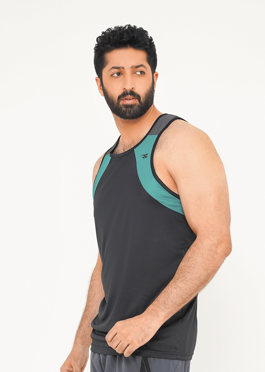 Titan Flex Tank - Black/Weighted Teal