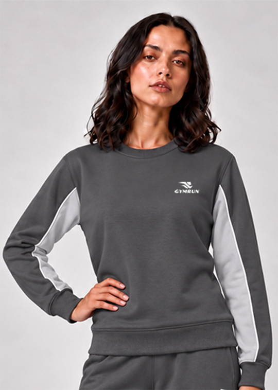 Stride Edge Sweatshirt - Charcoal/Heather Grey Gymrun