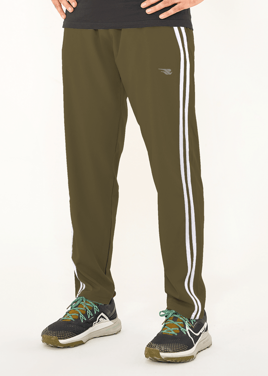 Men Velocity Stripe Trouser - Olive/White