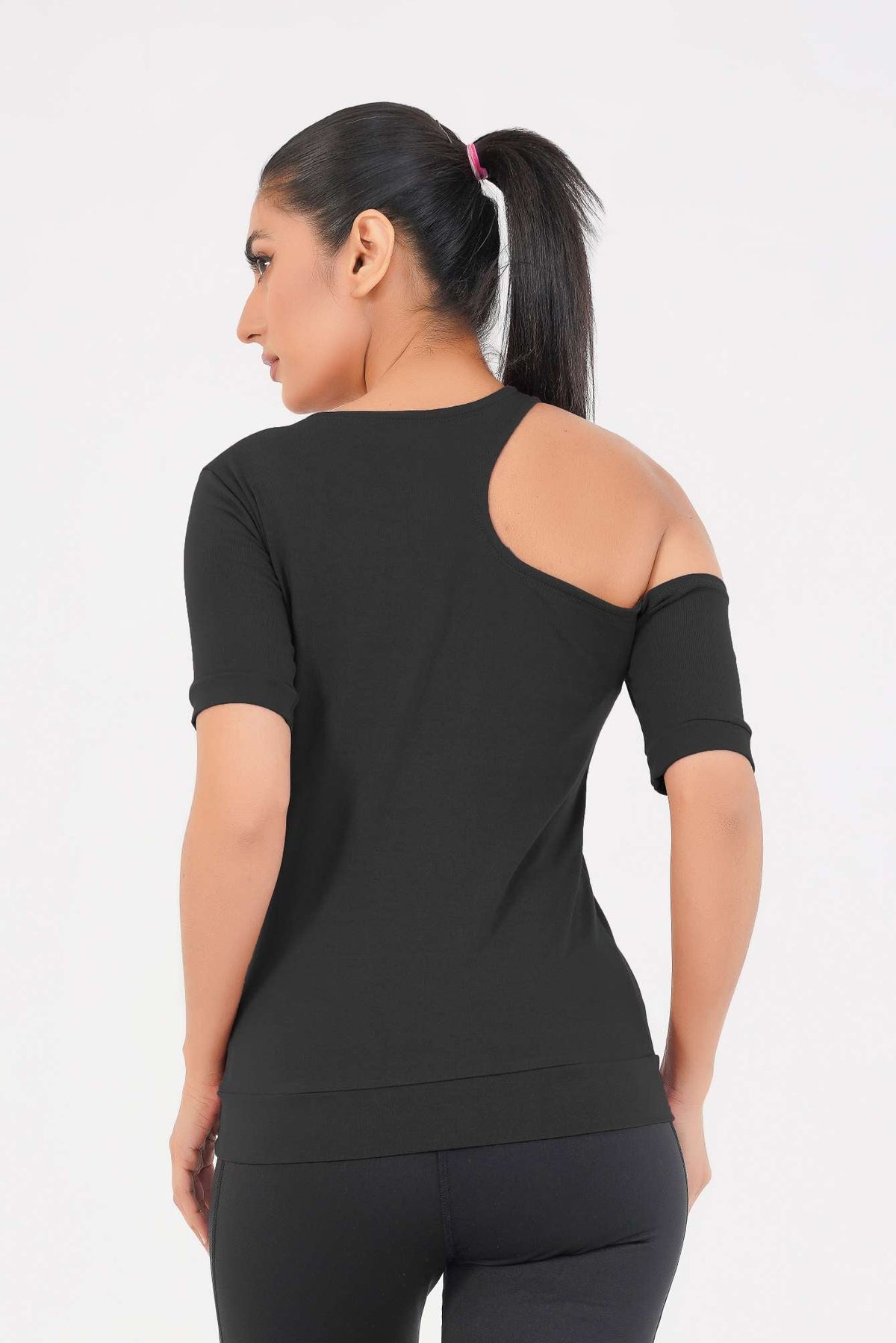 Ridge Open Shoulder Tee - Black