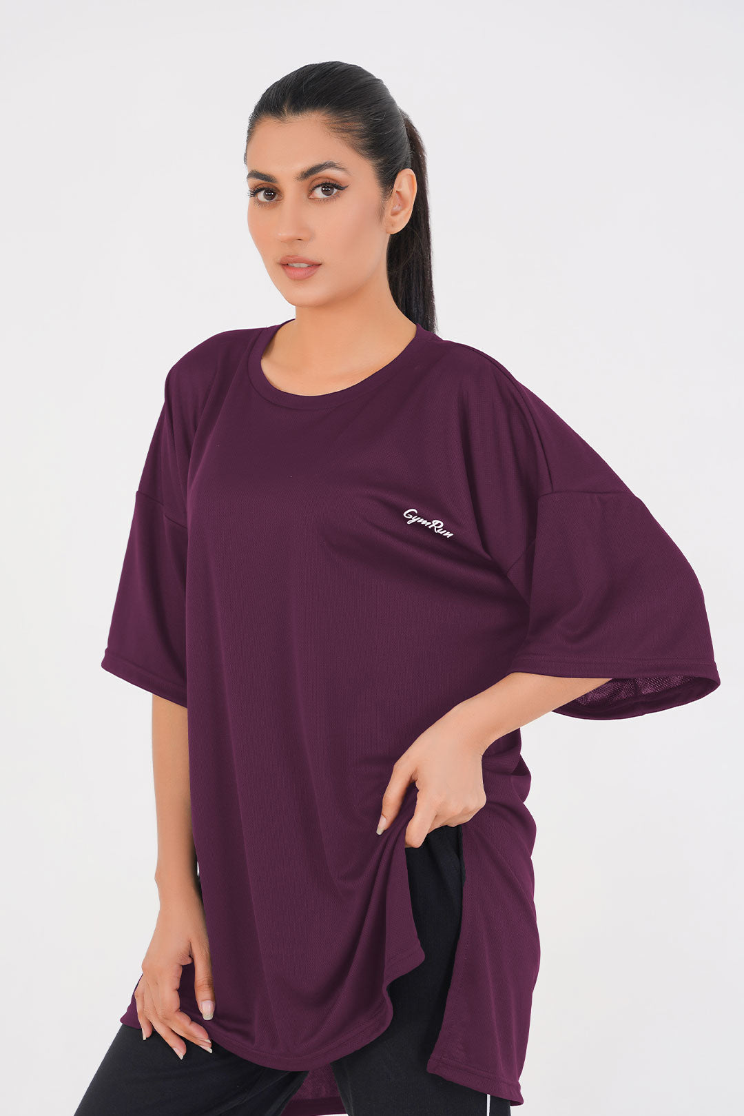 Oversized Modest T-shirt - Deep Plum
