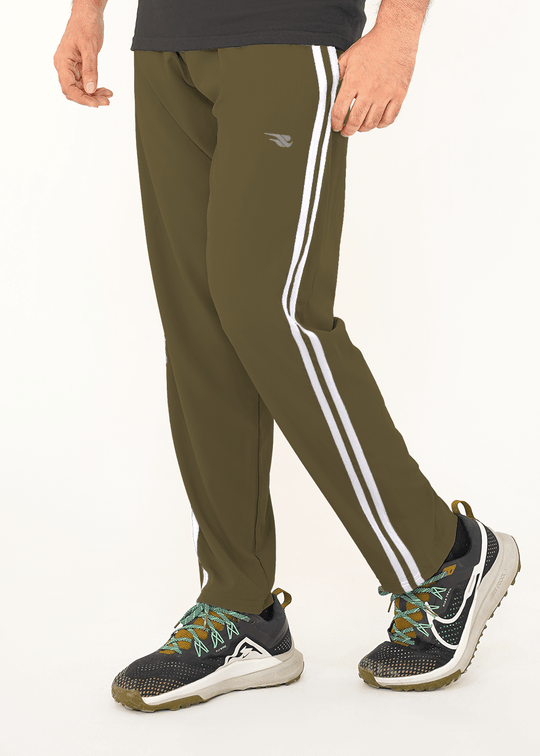 Men Velocity Stripe Trouser - Olive/White