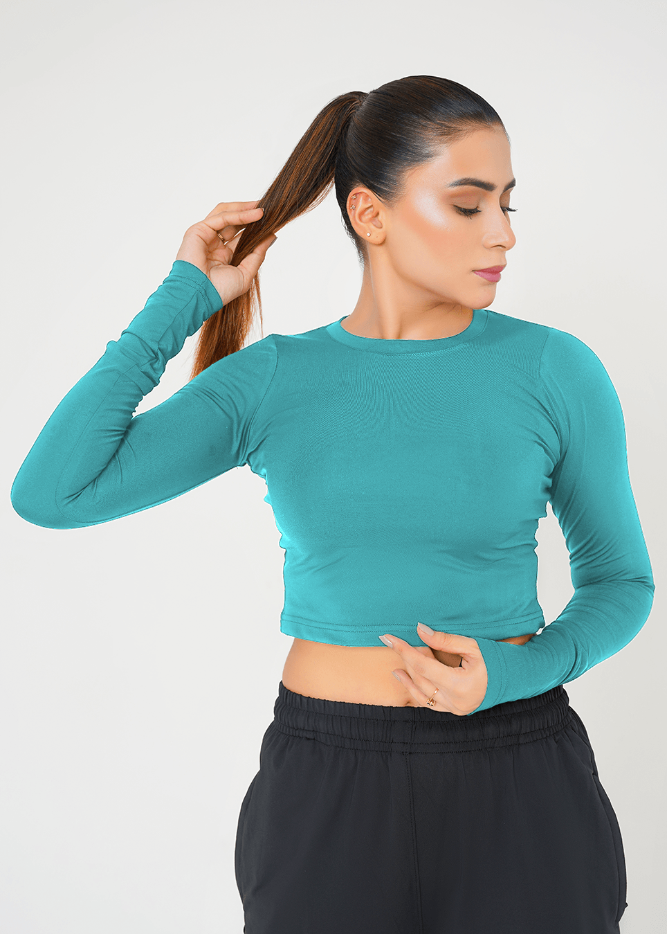 Apex Aero Crop Top - Dusky Fern