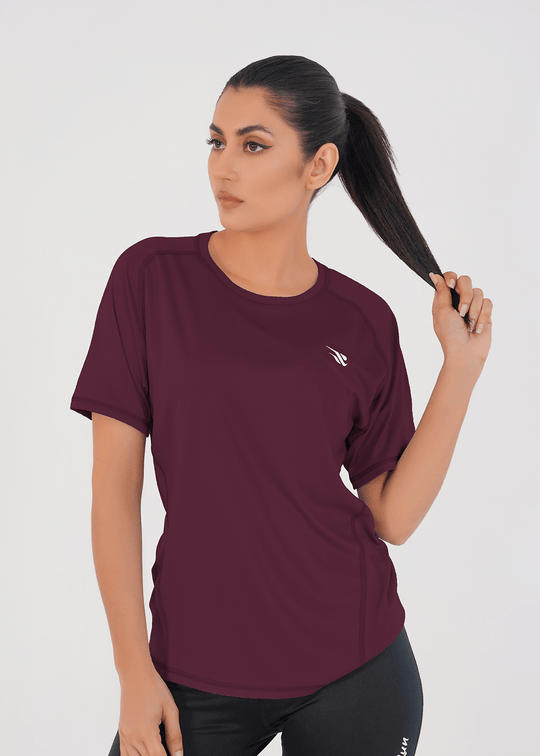 Women's Basic Performance T-Shirt - Deep Plum