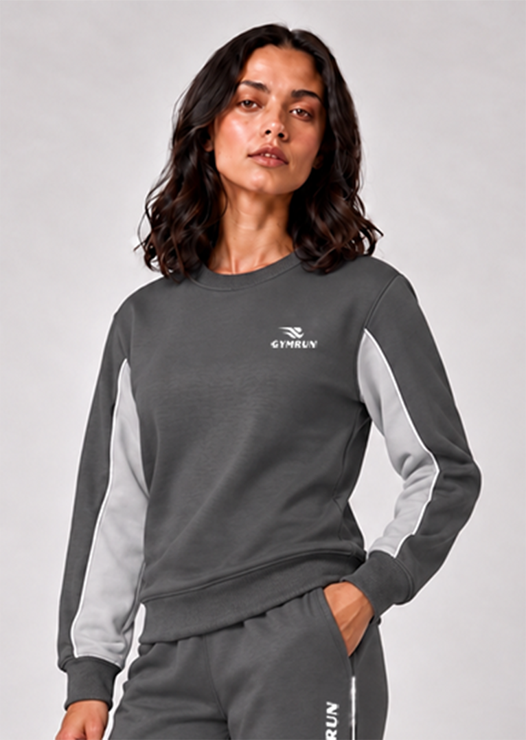 Stride Edge Sweatshirt - Charcoal/Heather Grey Gymrun