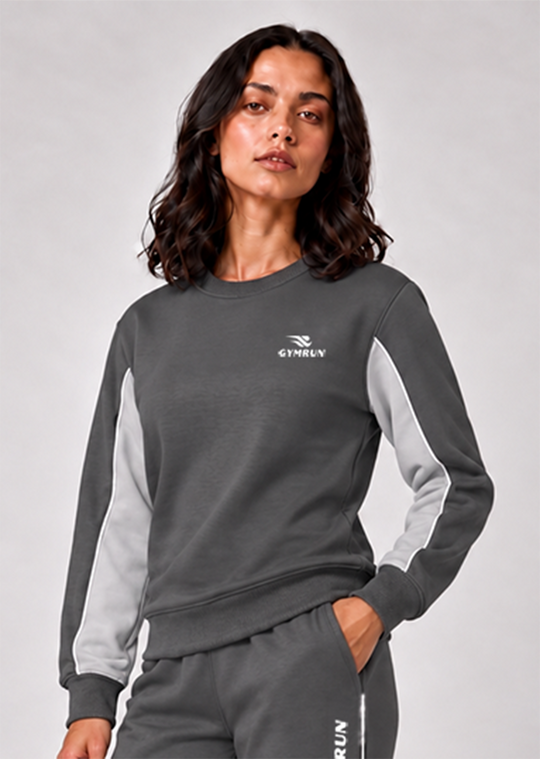 Stride Edge Sweatshirt - Charcoal/Heather Grey Gymrun