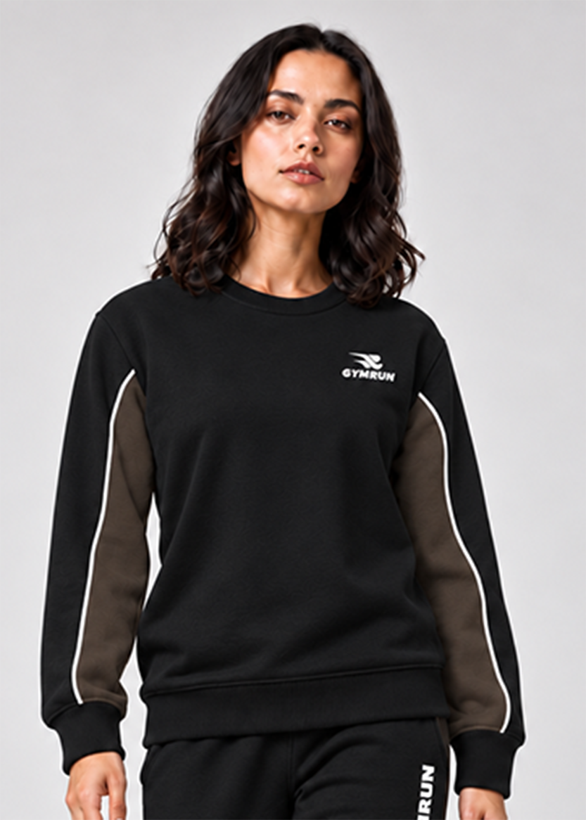 Stride Edge Sweatshirt - Black/Olive Gymrun