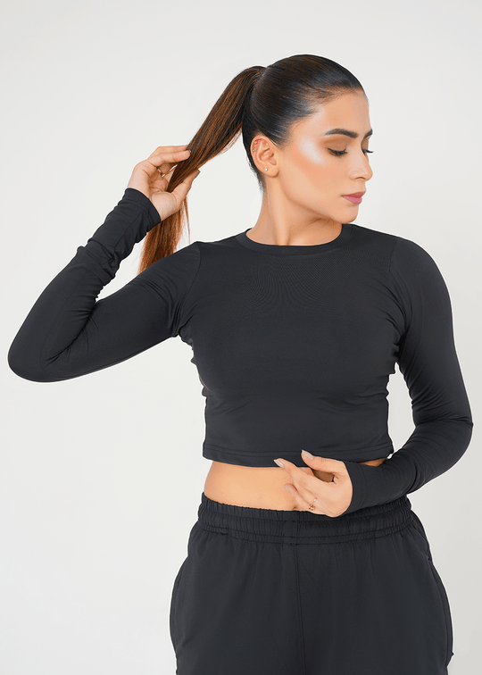 Apex Aero Crop Top - Black