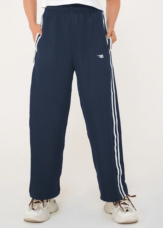 Women Velocity Stripe Trouser - Navy