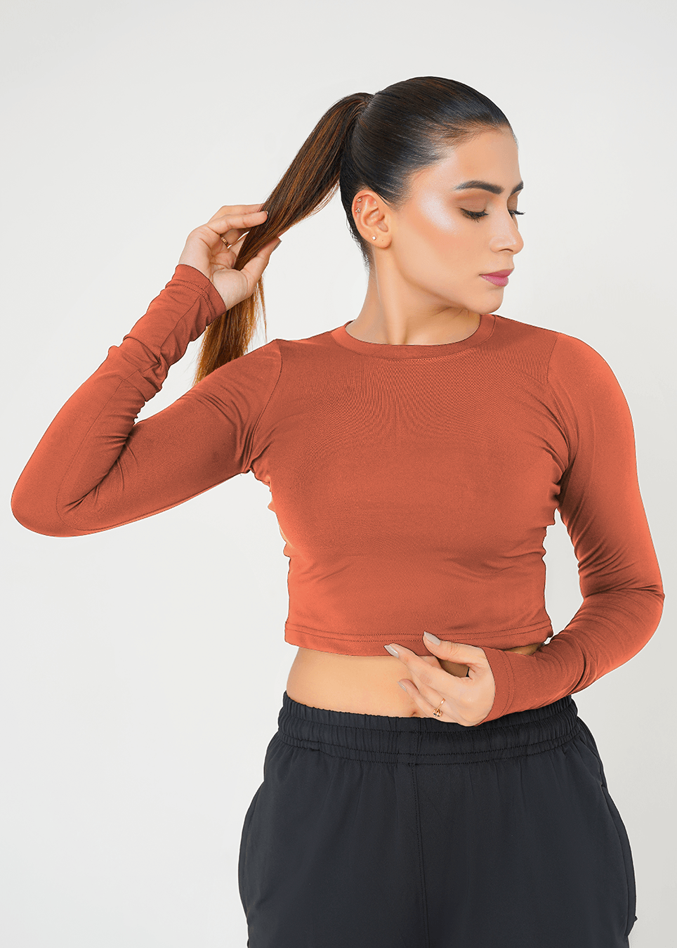 Apex Aero Crop Top - Intense Rust