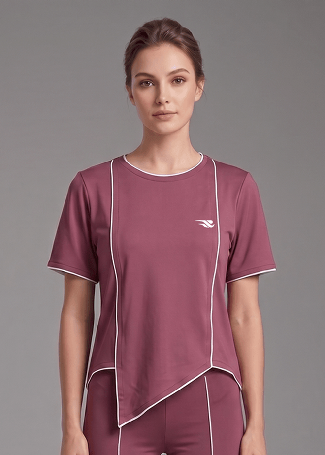 Motion Line T-Shirt - Deep Plum
