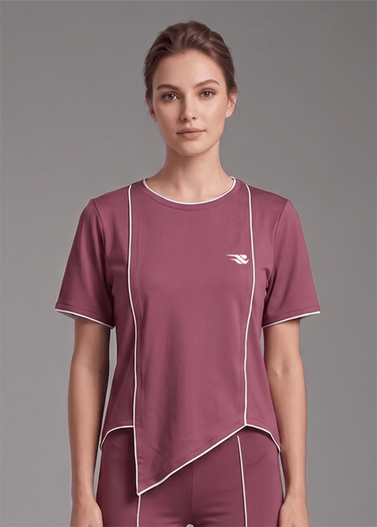 Motion Line T-Shirt - Deep Plum