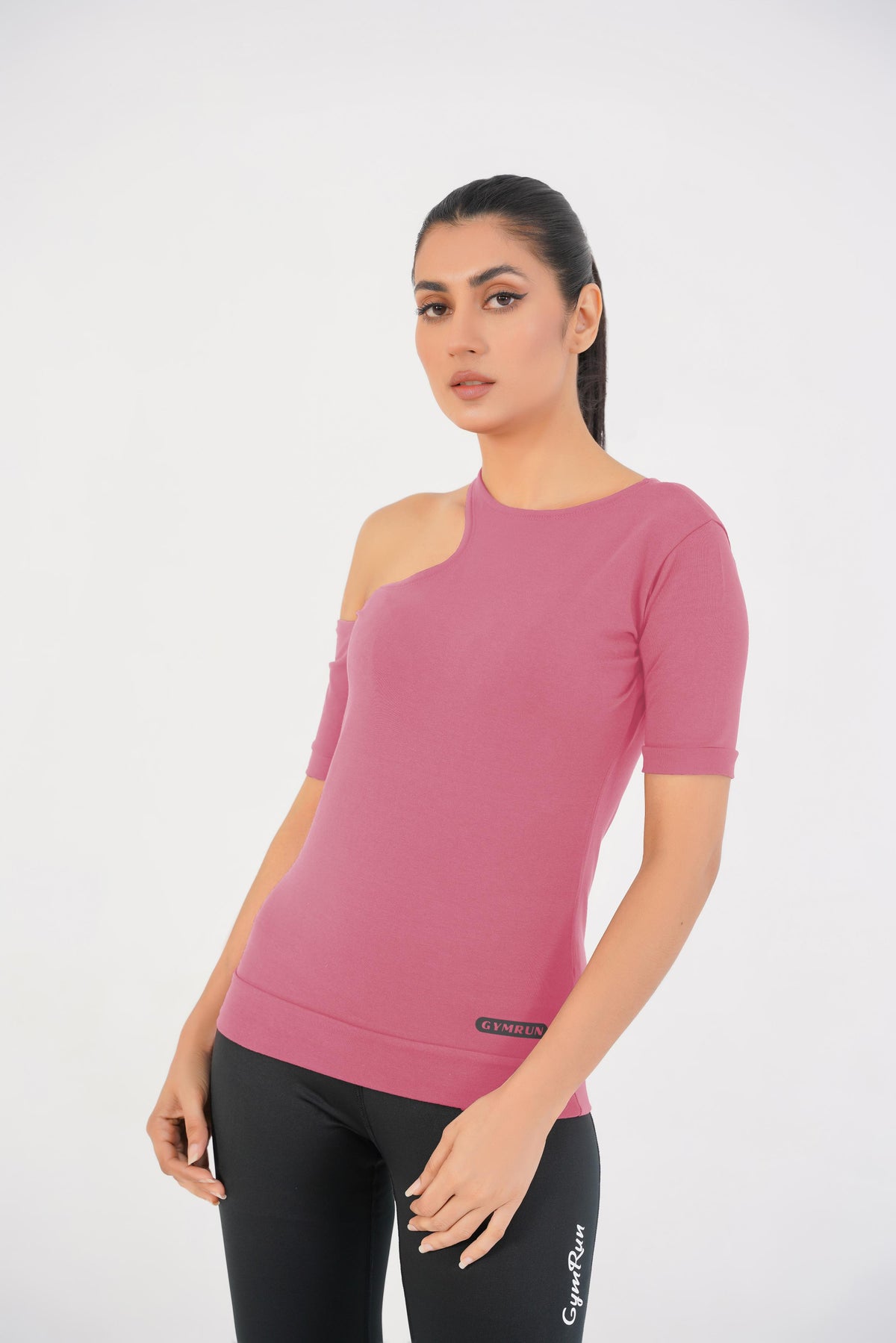Ridge Open Shoulder Tee - Tea Pink