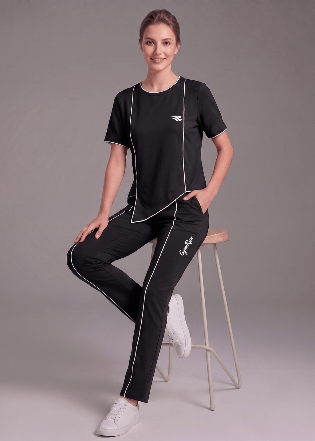 Motion Line Tracksuit - Black