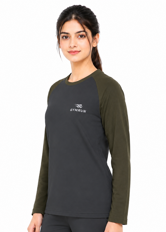 Rhythm Crew Sweat shirt - Charcoal/Olive Gymrun