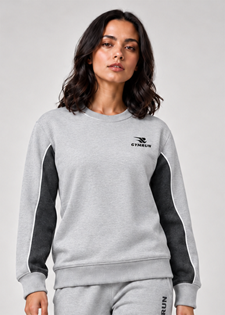 Stride Edge Sweatshirt - Heather Grey/Charcoal Gymrun