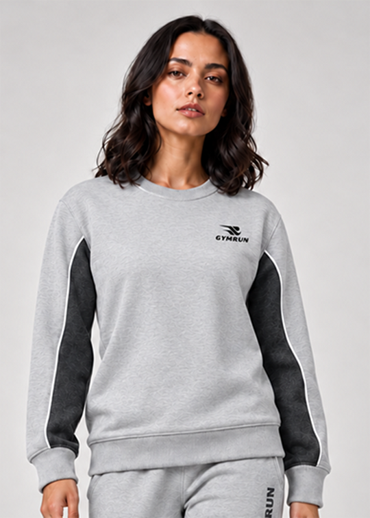 Stride Edge Sweatshirt - Heather Grey/Charcoal Gymrun