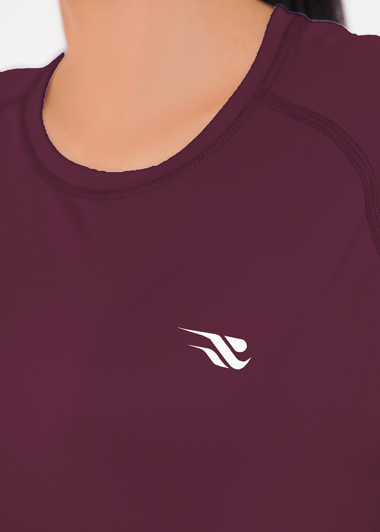 Women's Basic Performance T-Shirt - Deep Plum