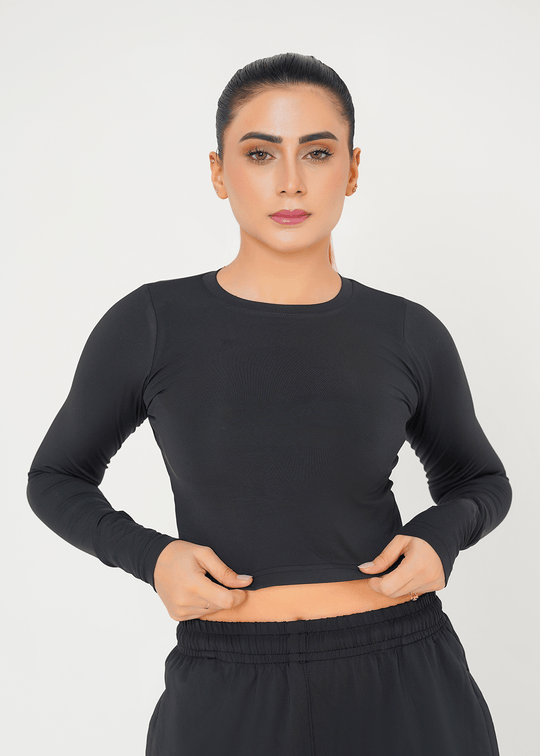 Apex Aero Crop Top - Black