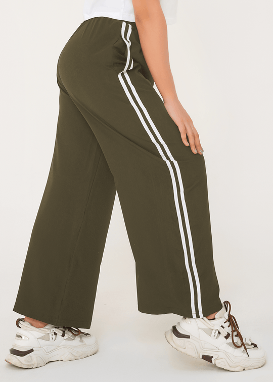 Women Velocity Stripe Trouser - Olive